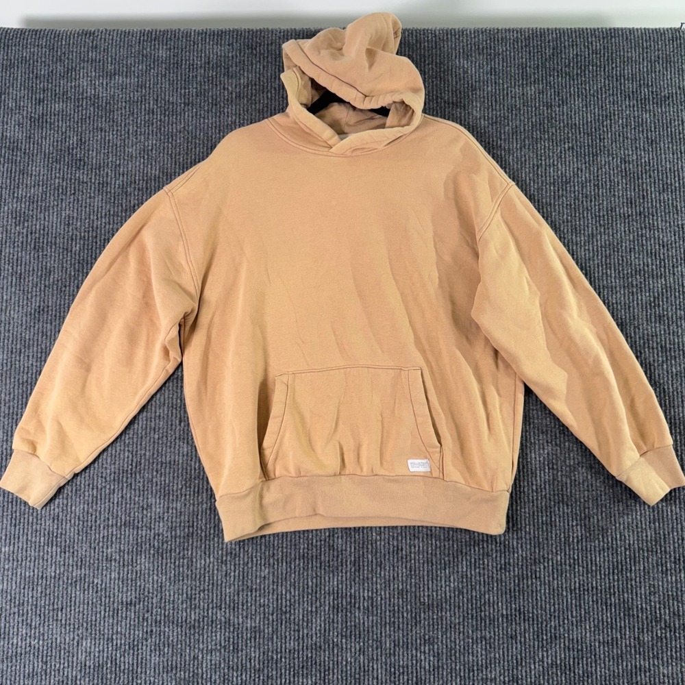 Hollister Beige Hoodie Pullover‎ Sweatshirt Neutral Oversized Y2K Skater Style